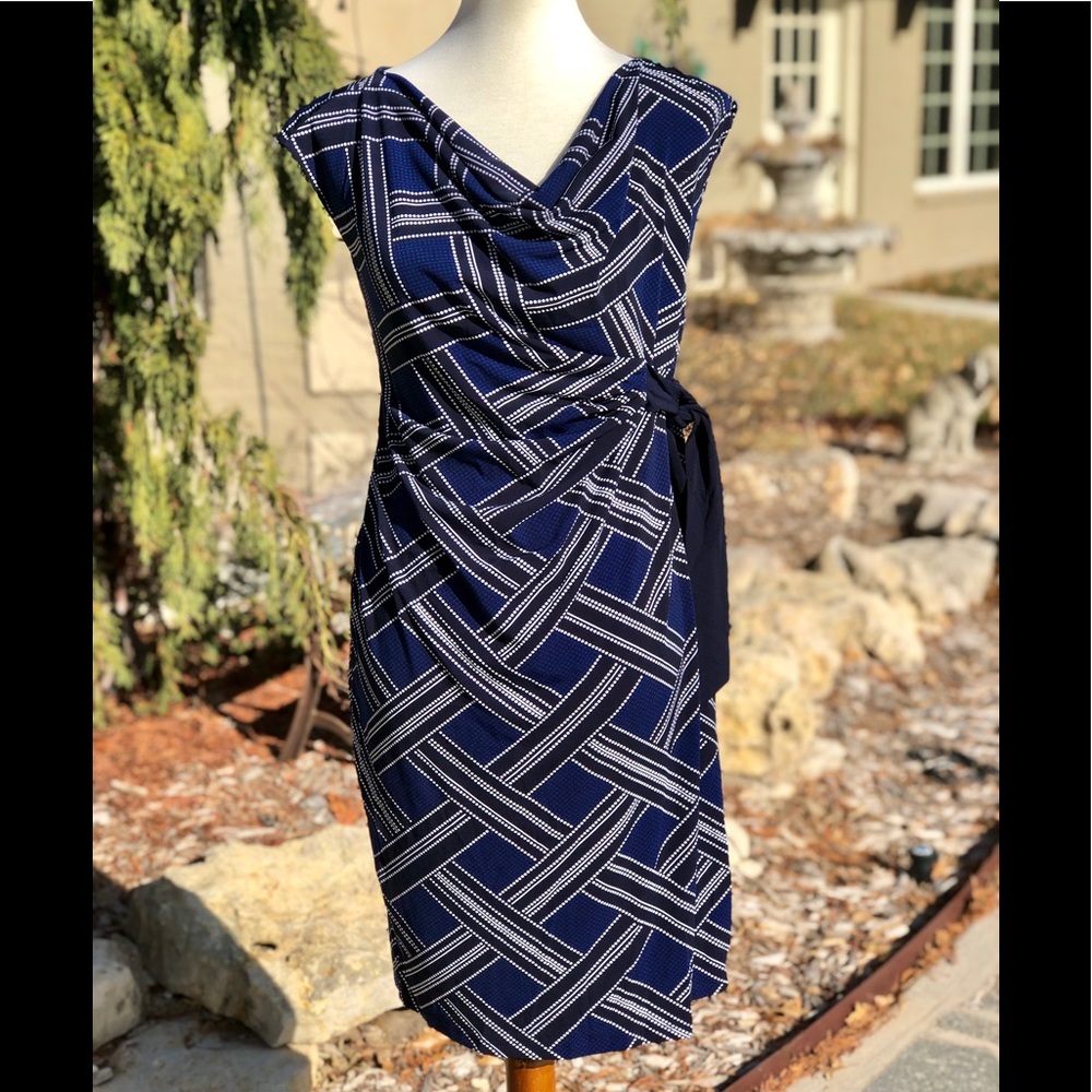 Motherhood maternity blue size S faux wrap dress